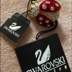 SWAROVSKI GOLD PLATED
CRYSTAL LADYBUG PIN -
BROOCH RETIRED NEW